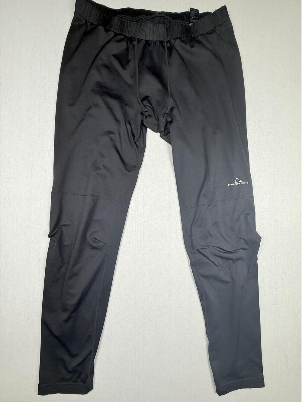 Paradox Baselayer Legging Pants Men Sz‎ L 32x29 Black Polyester Spandex Stretch